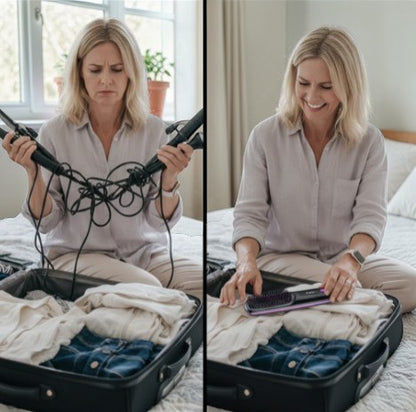 GlowBrush™ – Brosse Lissante Chauffante Portable