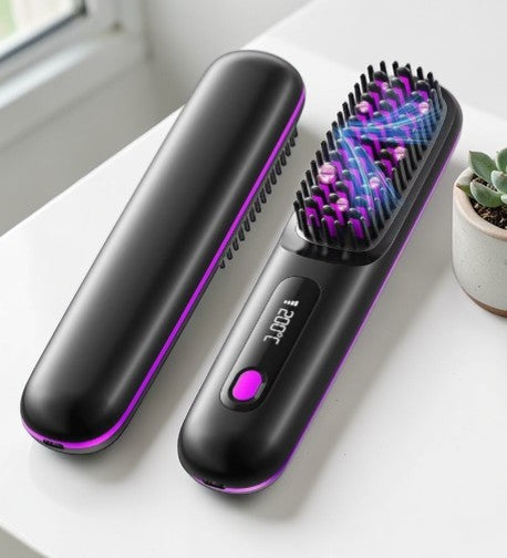 GlowBrush™ – Brosse Lissante Chauffante Portable